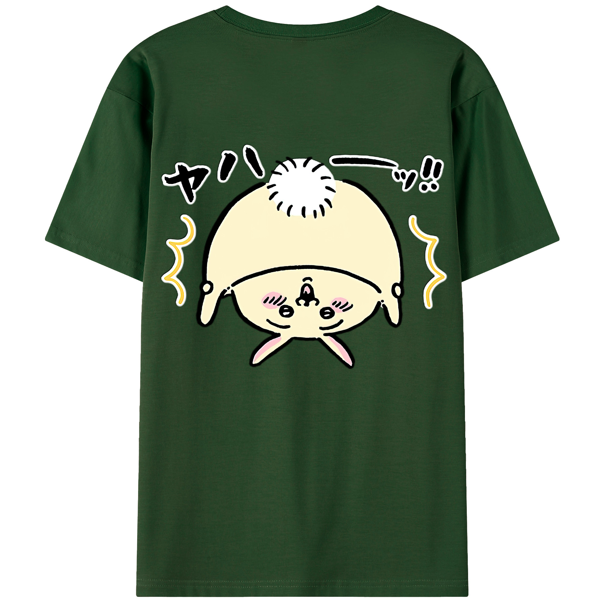 （画像用） ちいかわ うさぎ Chii-kawa usagi 綿100％半袖Tシャツ（背面プリント）